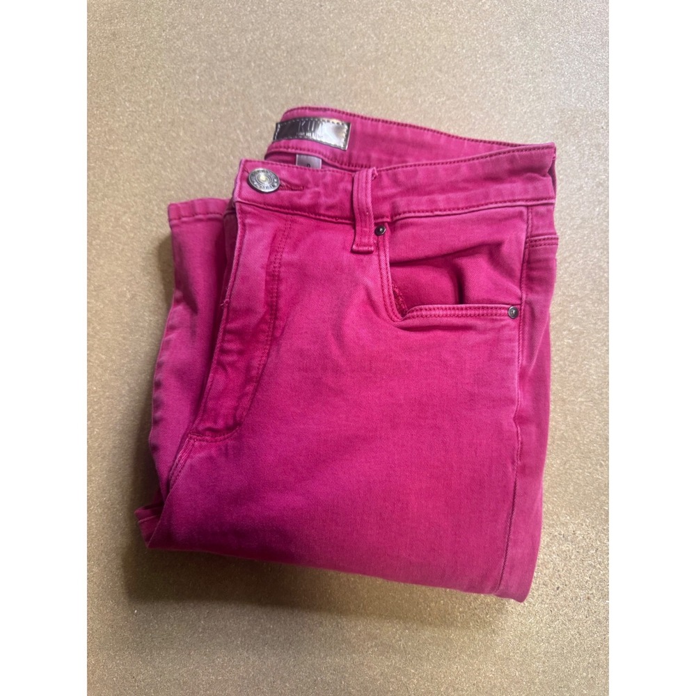 Kut from the Kloth Ana High Rise Fab Ab Flare Jeans Magenta Pink Size 0